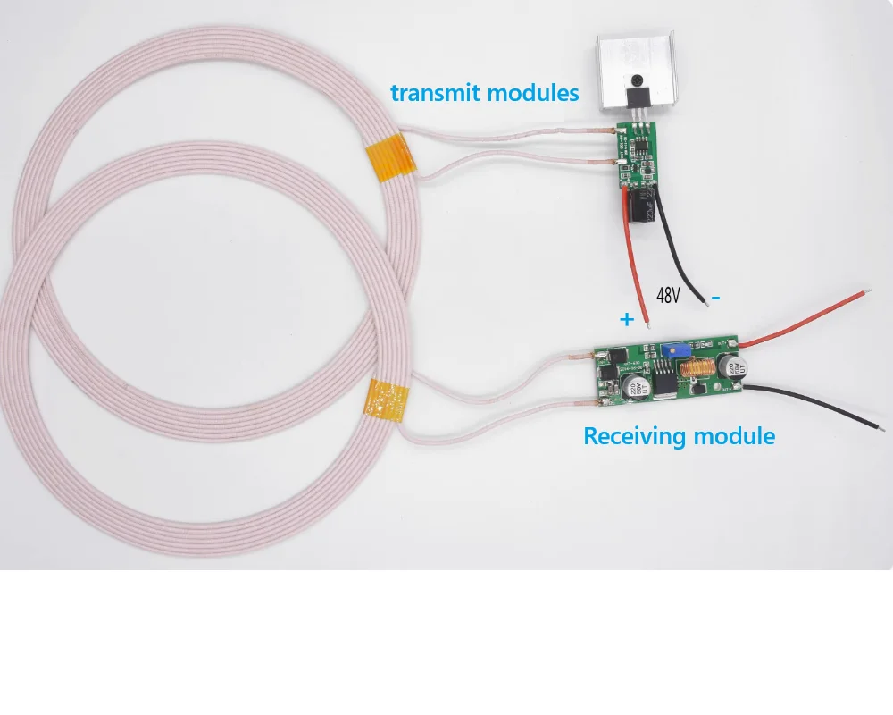 

48 В, 50 ~ 100 мм, 12 В, 2 А, мощный модуль питания для беспроводной зарядки на большие расстояния XKT801-34