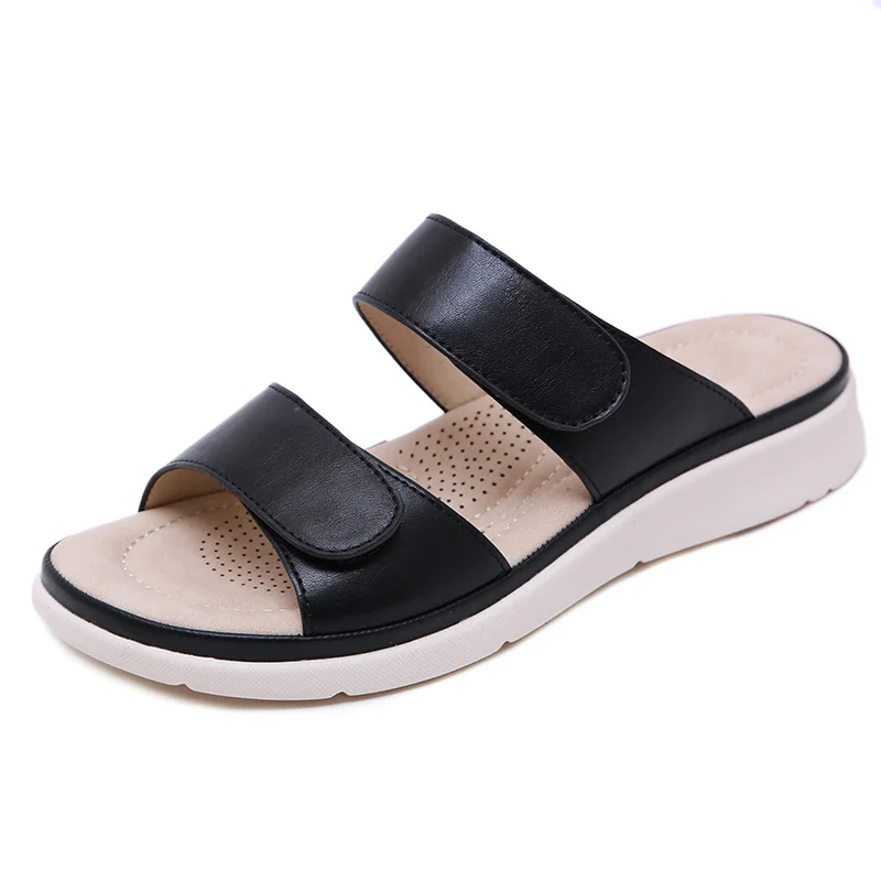 Summer Shoes Women Sandals Soft Flat Women Beach Sandals Summer Ladies Shoes Pink Black A2123