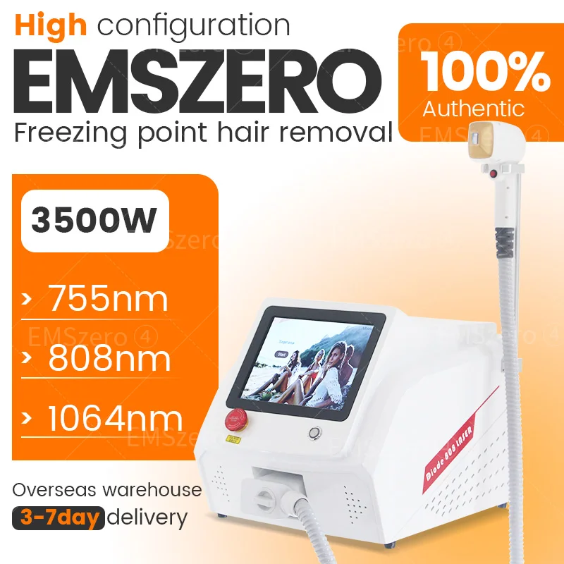 3500 واط عالية الطاقة الجليد التبريد 755 808 1064 جهاز ديود آلة لنزع الشعر بالليزر الطول الموجي غير مؤلم 808nm آلة إزالة الشعر
