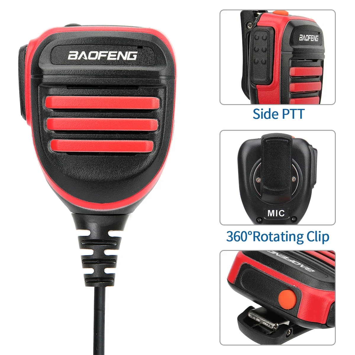 Baofeng Walkie Talkie Speaker Microphone Dual PTT Mic For UV-5R BF-888S UV 13 21 17 Pro UV-5RH Quansheng UV-K5 K6 Two Way Radio