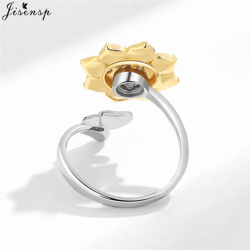 Luxury Fashion Fidget Spinner Ring Anxiety for Women Multiple Crystal Planet Butterfly Finger Rings Anti Stress Wedding Jewerly