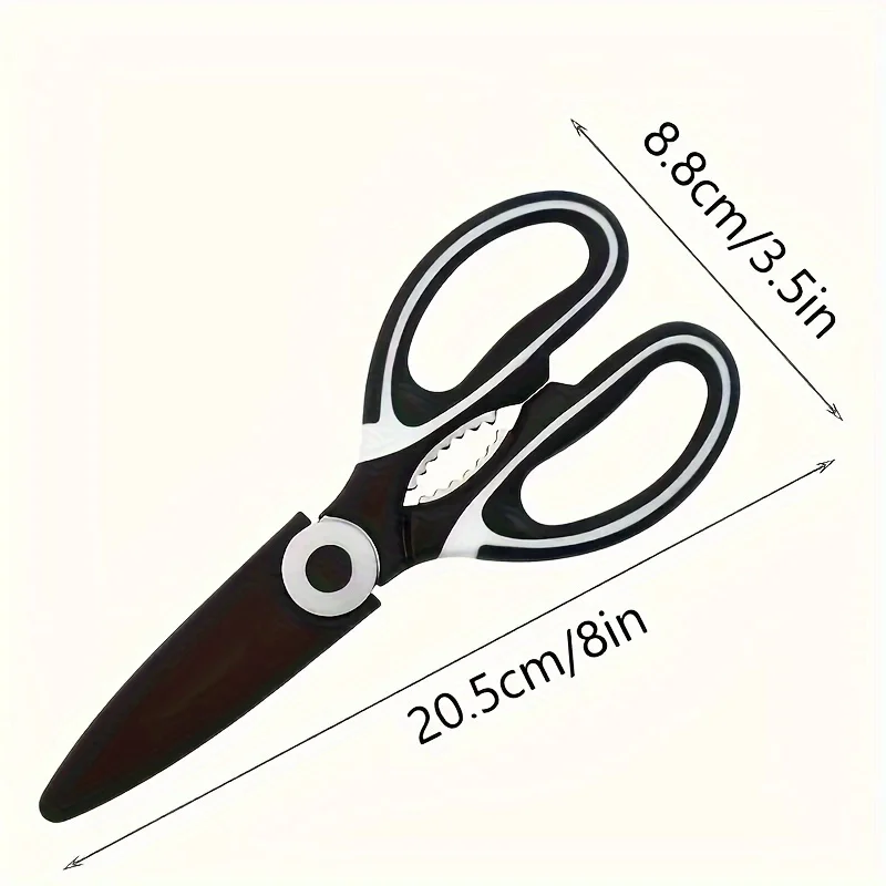 Heavy duty stainless steel kitchen scissors-multifunctional food scissors, pizza and salad