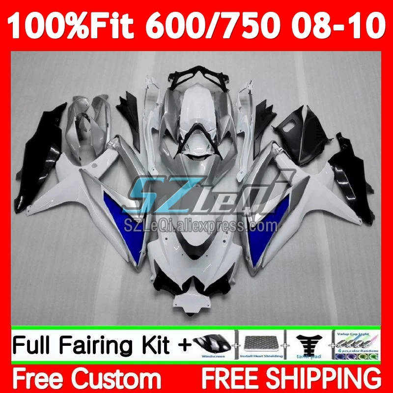 Injection For SUZUKI GSXR600 GSXR-600 K8 GSXR White silvery 600 750 CC 77No.14 GSXR750 08 09 10 GSXR-750 2008 2009 2010 Fairings