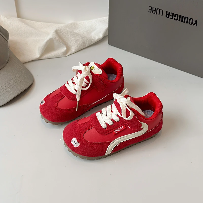 أحذية تدريب للأطفال ربيع الخريف الفتيات النسخة الكورية من الأحذية الكاجوال المريحة ذات النعل الناعم مع أحذية رياضية مسطحة في الأمام #2