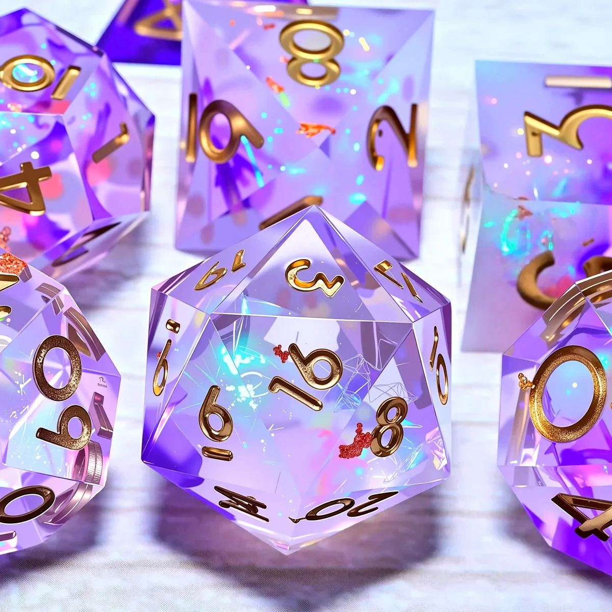 

DND Resin Dice Набор из 7 предметов для Dungeons and Dragons DND 5e RPG в подарок, настольная игра, настольная ролевая игра в кости, подарок на день рождения,