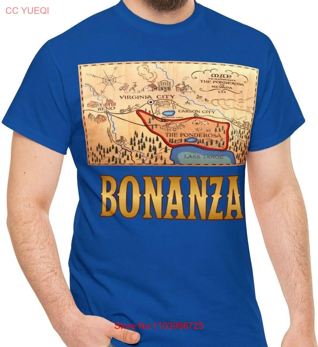 Bonanza TV Series Ponderosa Map (1959-73) T-Shirt Lorne Greene Michael Landon