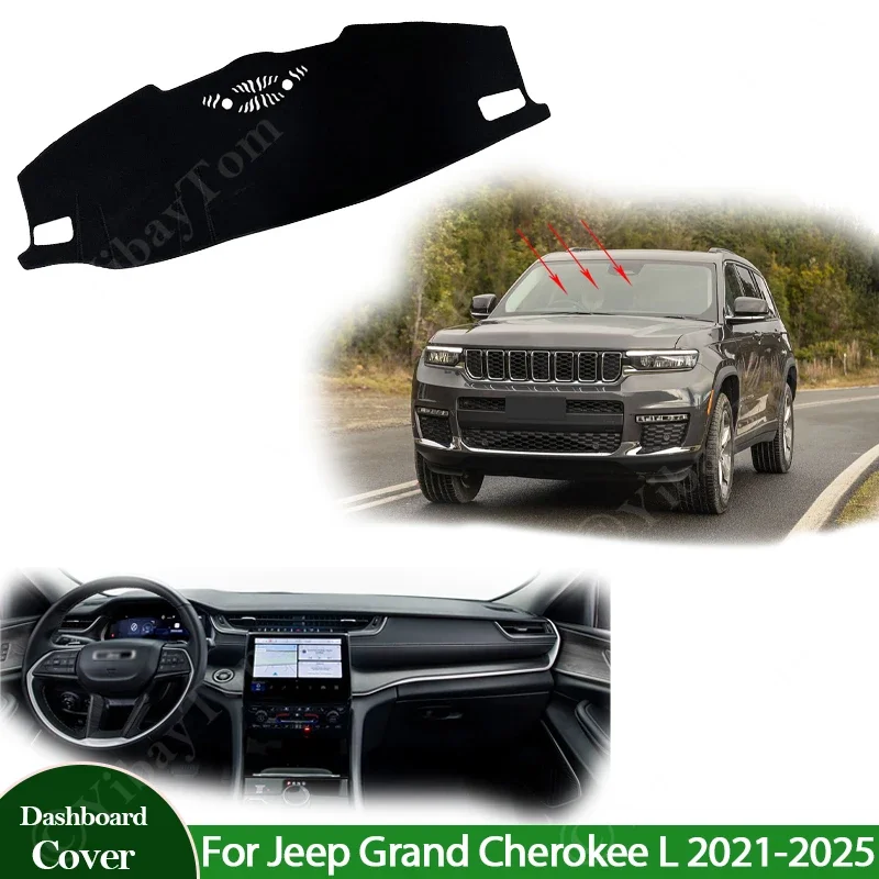 

Car Accessories Anti-UV Mat Dashboard Cover Pad Sunshade Dashmat Carpet New for Jeep Grand Cherokee L 2021 2022 2023 2024 2025
