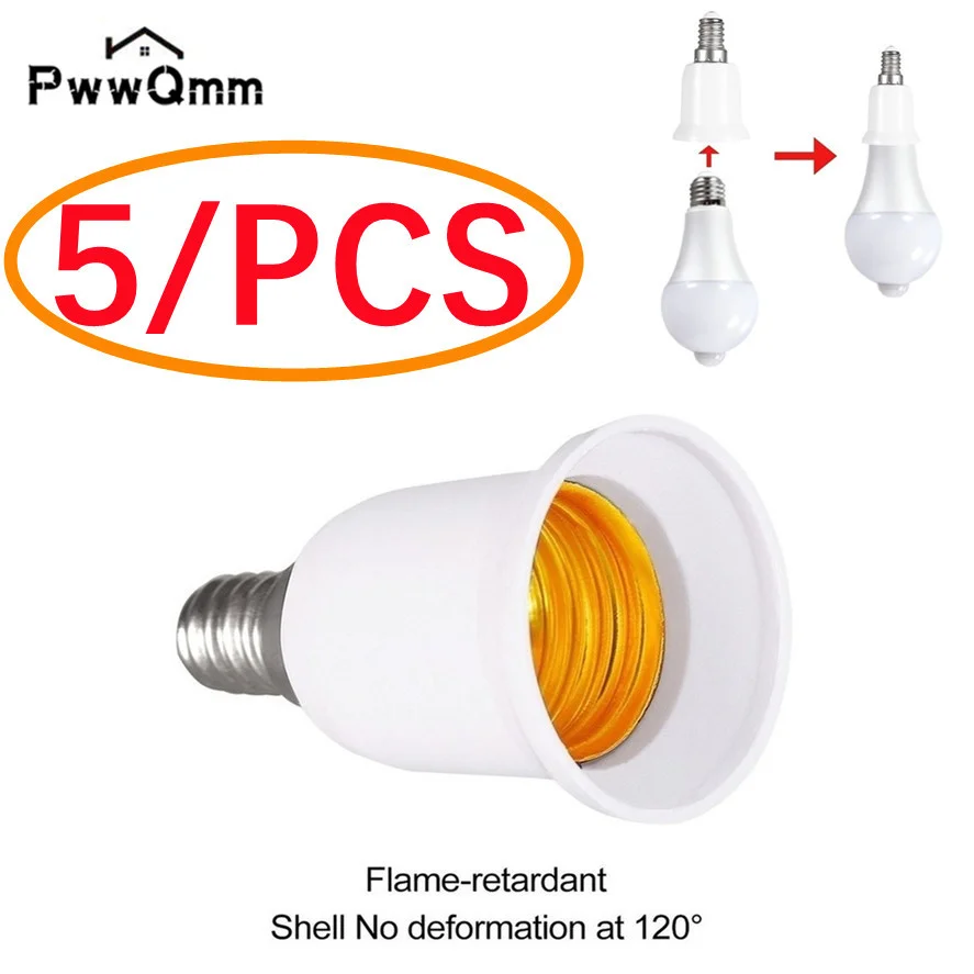 PwwQmm E14 to E27 Lamp Holder Converter Fireproof Socket Base Converters 220V Light Bulb Adapter Conversion Lighting Accessories