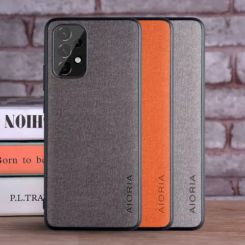 Samsung Galaxy Case for Samsung Galaxy A53 A73 A33 A23 A13 5G coque Luxury textile Leather skin phone cover for samsung galaxy a53 case funda