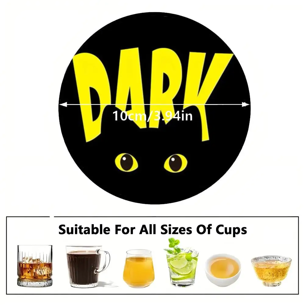 

Park pet black cat Throw Coaster diatomite round water coaster heat insulation non-slip kitchen absorbent pad