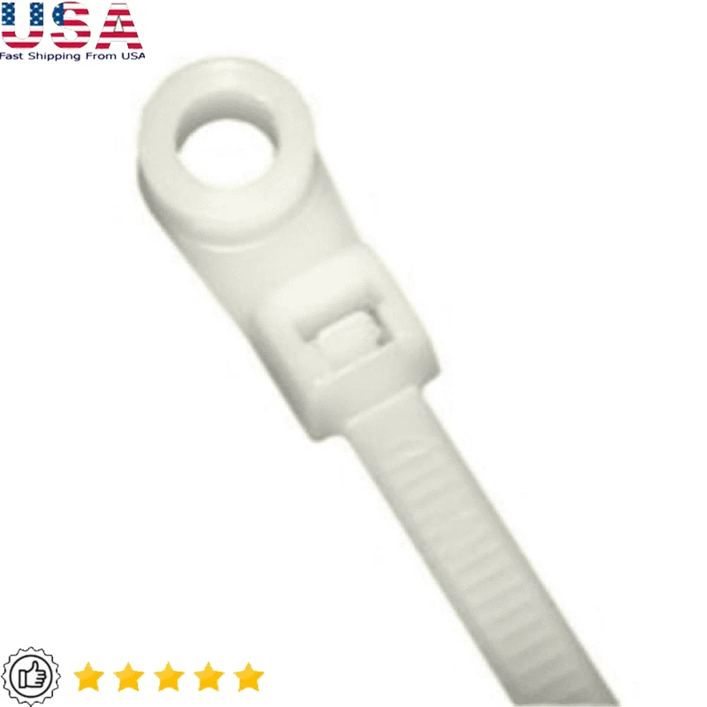 

Heavy Duty Cable Zip Ties 14 Inch Natural 100 Pack 50 lb Tensile Strength Mounting Head Electrical Auto Marine Garden