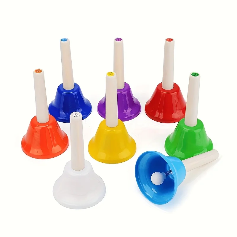 

Eight-Tone Handbell Multi-Purpose Instrument for Music Lovers, Students and Teachers Suitable Portable Instrument with Handle