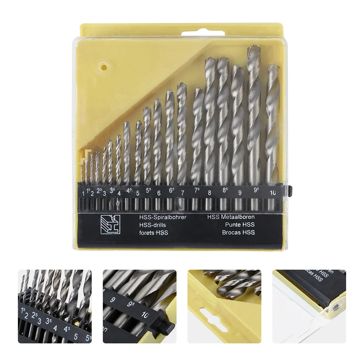 

19pcs High Speed Steel Drill Bit Set For Plastic Drilling Thick Durable Precision Tool Lightweight Carry Case