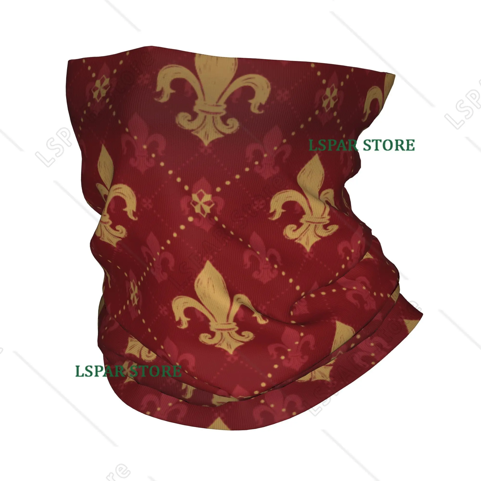 Florence Fleur De Lis Lily Flower Symbol Flag Bandana Neck Cover Printed Wrap Scarf Face Mask Outdoor Sports For Men Women Adult