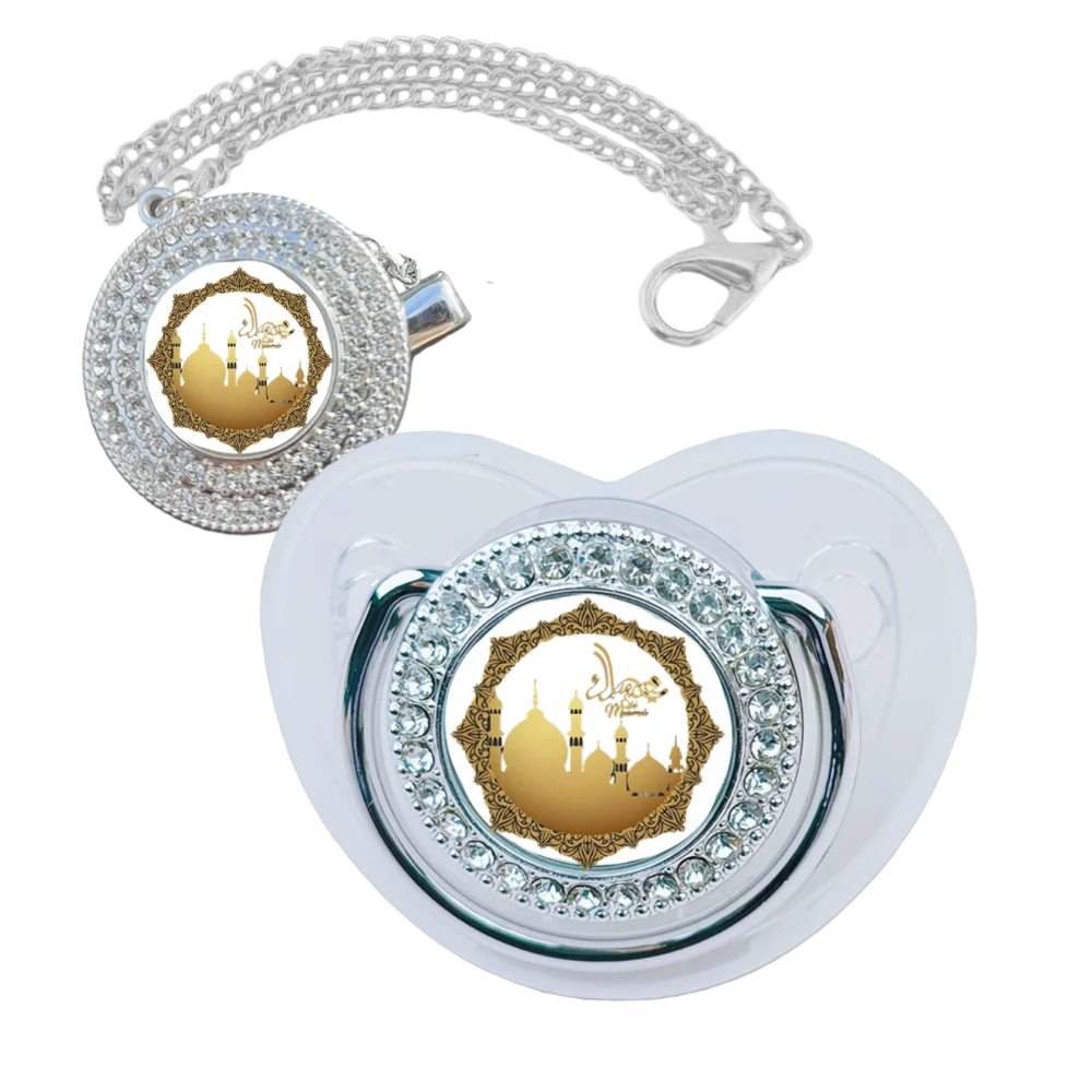 

[Baby Pacifier + Baby Pacifier holder] Muslim Pacifier holder Silicone baby pacifier baby teething toy chain holder baby 0-8M