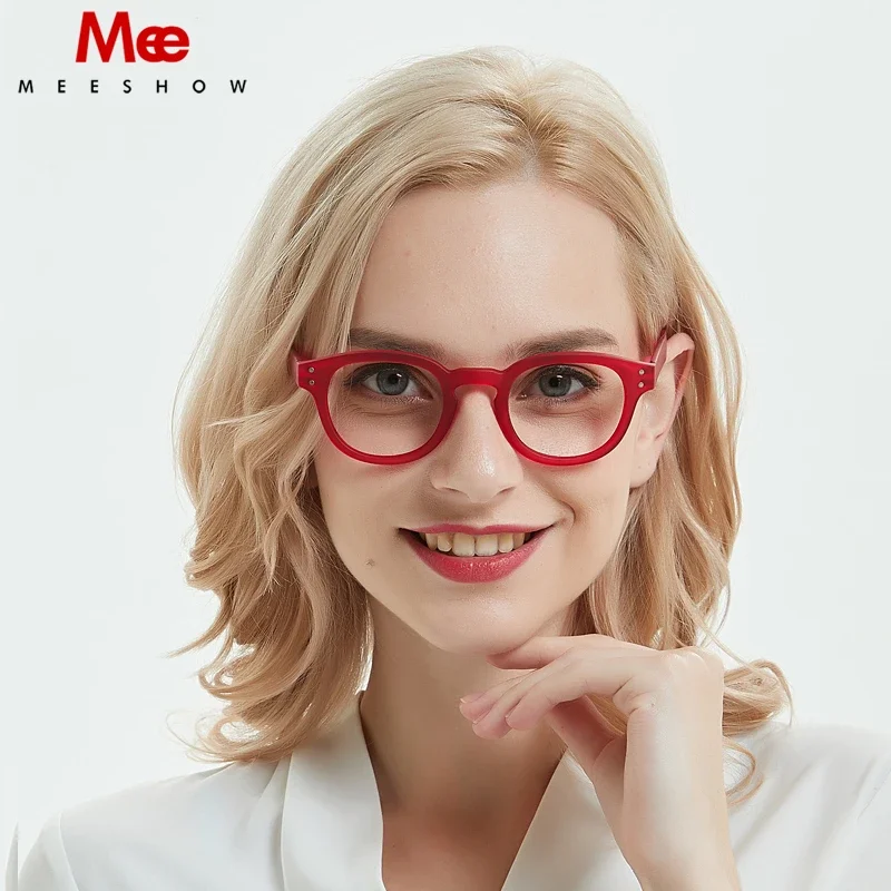 MEESHOW Retro reading glasses women Red eyeglasses fashion quality glasses with diopter French stylish reader 1513 +2.0 +2.5