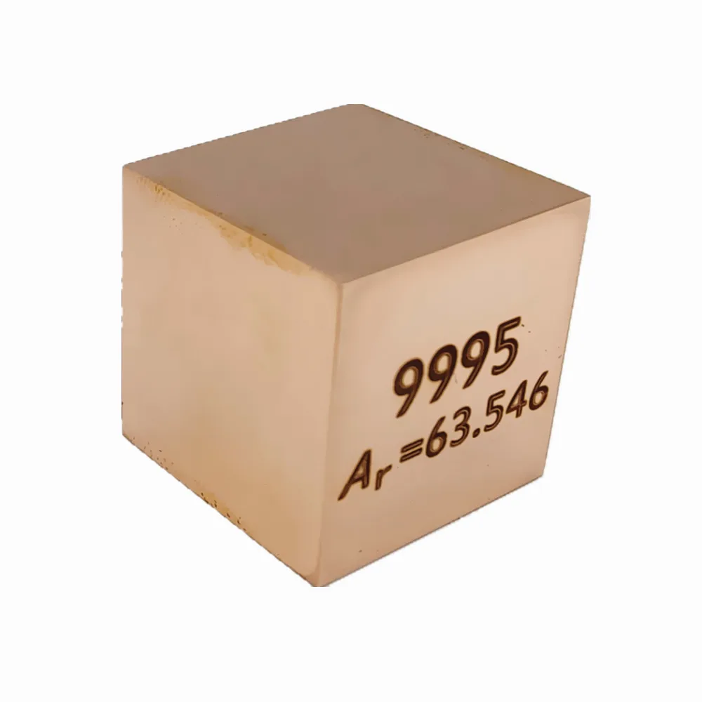 Copper Cube Cu Metal Density Simple Element 99.95% Collection 10mm 1 Inch Size Polished Brushed Hand Made 4 DIY Hobbies Display