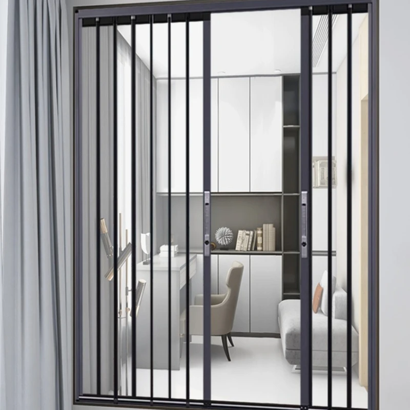 

Transparent crystal plate acrylic folding door Small flat invisible kitchen balcony bathroom partition door