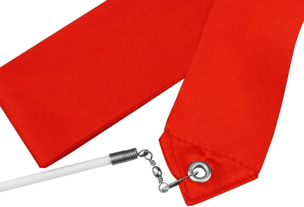 Красные танцевальные ленты, ленты для художественной гимнастики, танцевальные растяжки для дубинки, вращающиеся палочки, тренировочные принадлежности для художественных танцев, 2 шт.