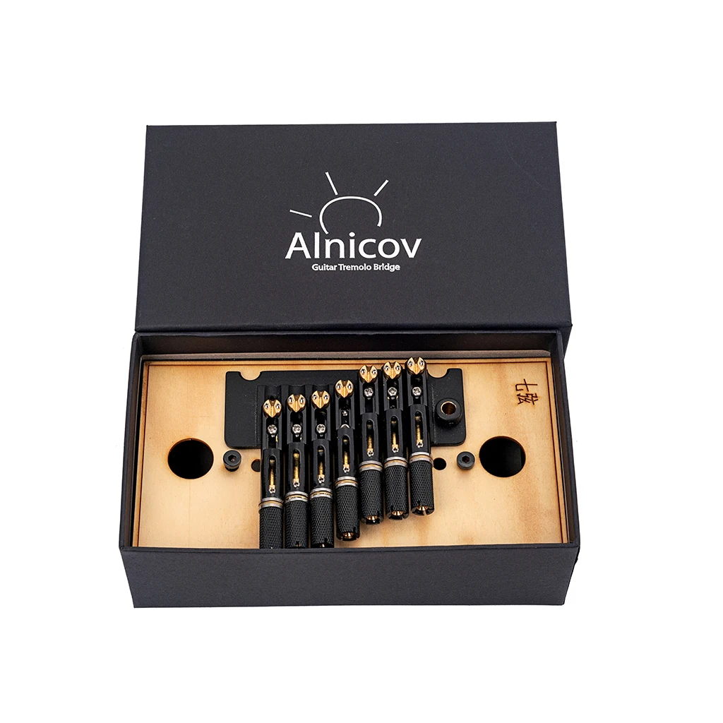 GA878 7 String Headless Metal Saddle Guitar Bridge Strain Plate Bridge for Musical Instrument Replacement Tremolo System