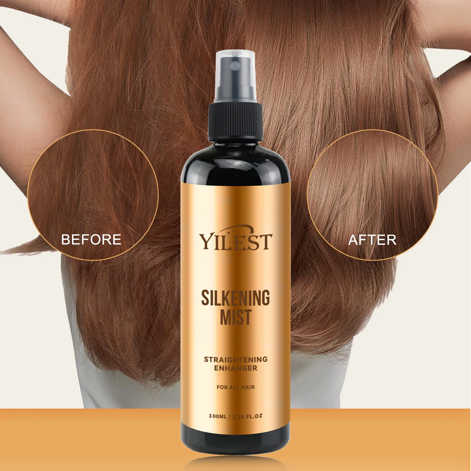 

100ML Hair Silkening Mist Silk Therapy Thermal Shield Thermal-Pressing Product That Polishes Silkens and Smooths Curly Texture