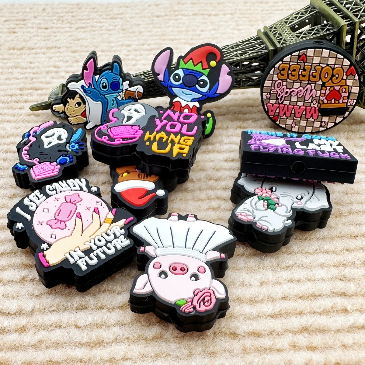 Contas de Silicone 10 PEÇAS NOVAS Contas Focais para Brinquedo de Pingente de Bebê, Contas para Caneta DIY, Corrente de Chupeta, Acessórios de Joias Atacado