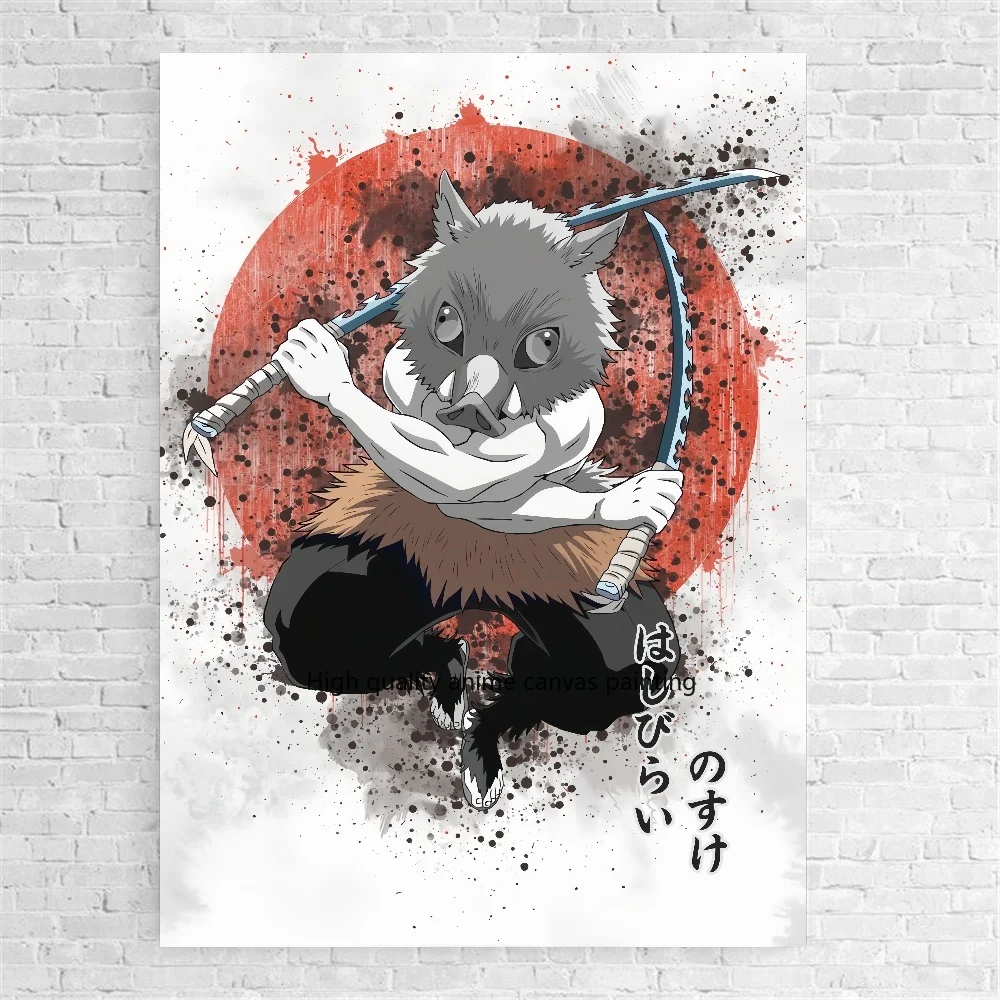 Demon Slayer Klassieke Aquarel Inkt Schilderij Canvas Schilderij Anime Karakter Posters Hd Wall Art Foto Home Room Decoratie