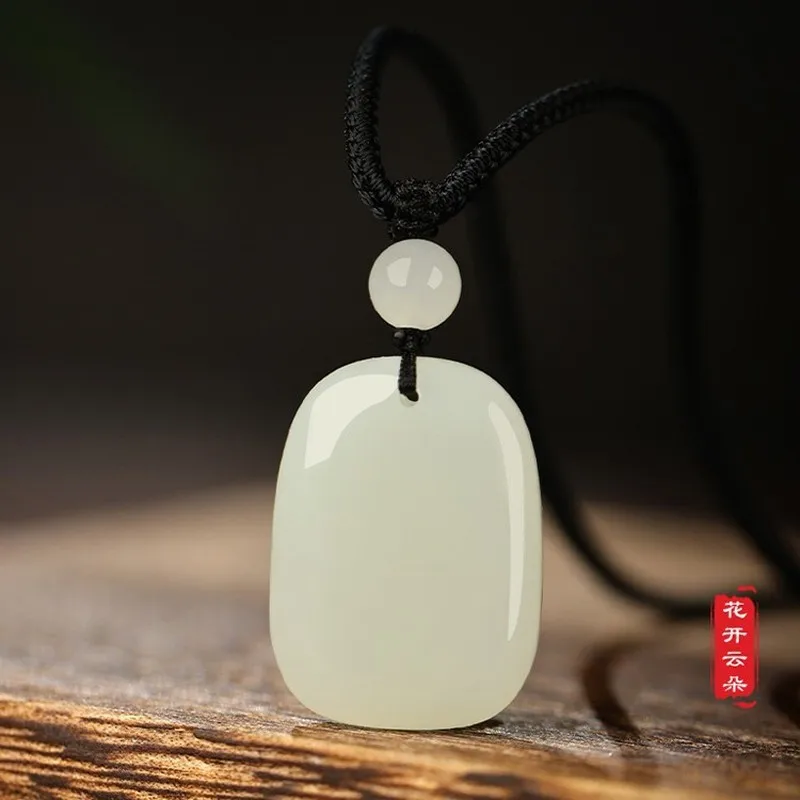 

Authentic Natural Hotan Peace Serenity Pendant Necklace for Men and Women, Jade Amulet, Good Luck Ornament