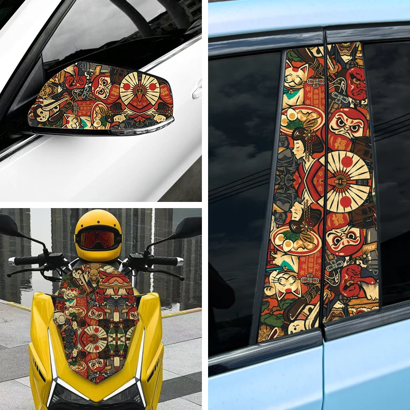 

1Roll JDM Car Graffiti Painting Films for Auto Body Hood Rearview Mirror Motorcycle Bike Sticker Decor Waterproof Vinyl Wrapping