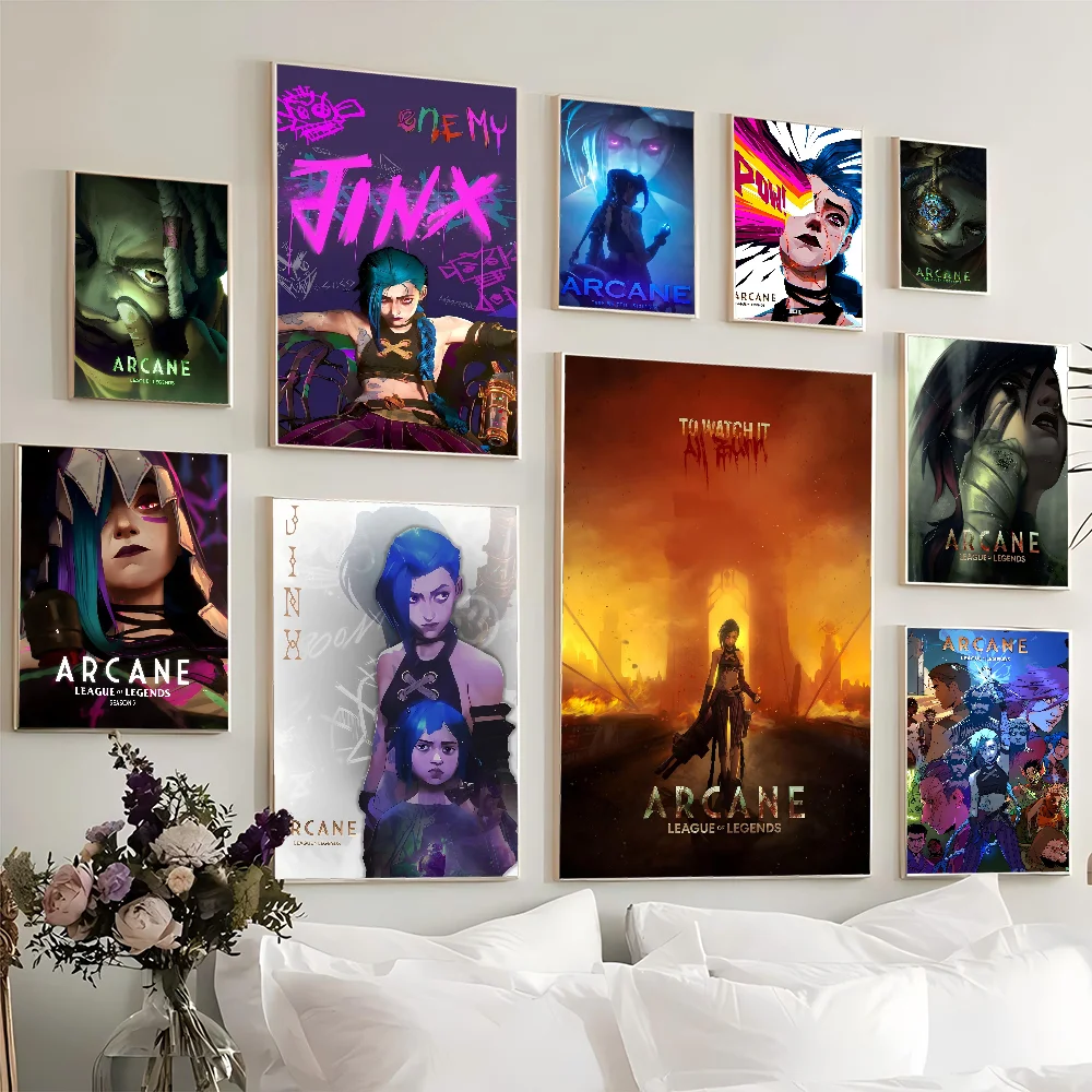 Arcane League Of Legends DIY Sticky Poster Fancy Wall Sticker For Living Room Bar Decoration Wall Decor