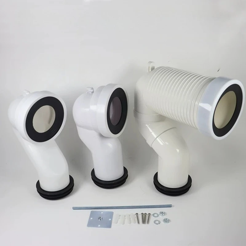 Wall To Floor Waste Discharge Pipe PP Toilet Connection Pipe Durable Stable Side Drain Bathroom Toilet Parts Household Using