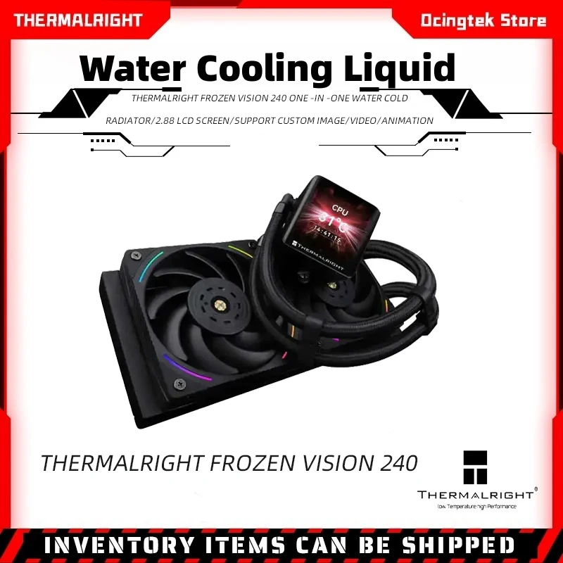 Thermalright Frozen Vision 240 One -in -one Water Cold Radiator/2.88 LCD Screen/Support Custom Image/Video/Animation