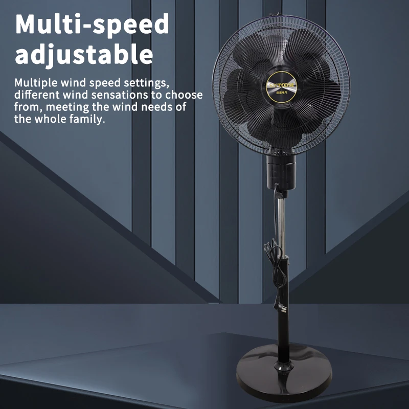 Ventilador eléctrico de crucero con luz de estrella personalizado de 220V, ventiladores de ventilación de altura ajustable de 360 grados de doble cabezal