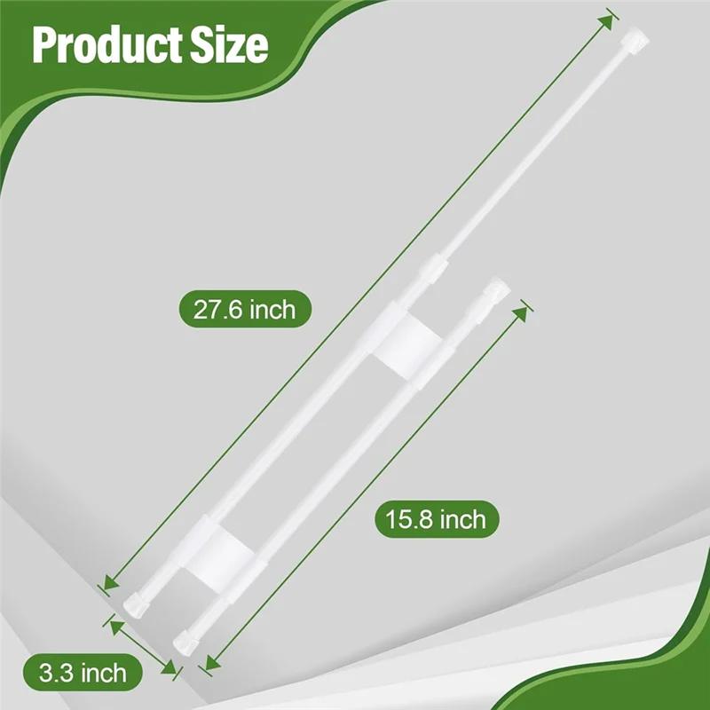 

ABGH-2 шт. двойных натяжных стержней для автофургонов, стержней для холодильника с регулируемой длиной, диапазон: от 15,7 до 27,6 дюймов