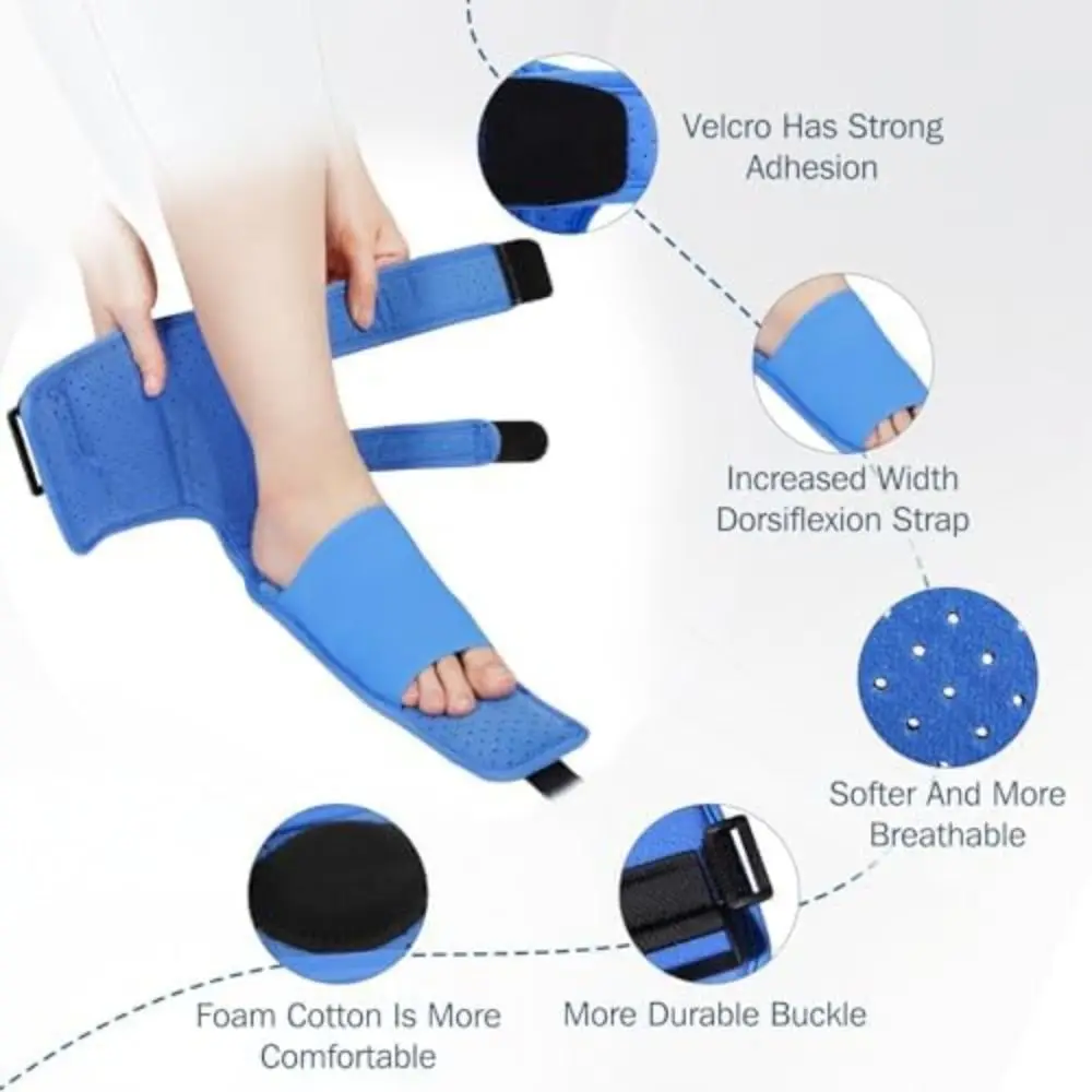 

Adjustable Straps Plantar Fascia Splint Achilles Tendonitis and Heel Pain Relief Upgraded Plantar Fasciitis Relief Brace