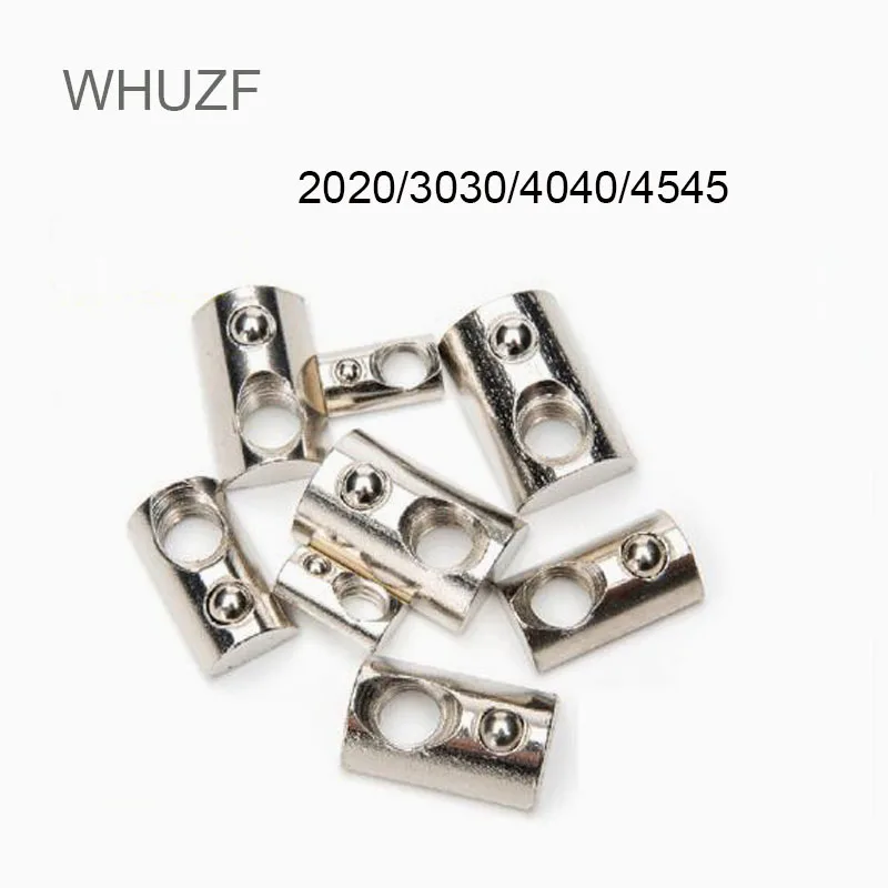 WHUZF 100PCS M3 M4 M5 M6 M8 T Spring Nut Half Round Elasticity Spring Nut Block for 2020 3030 4040 4545 Aluminium Profile T Nut