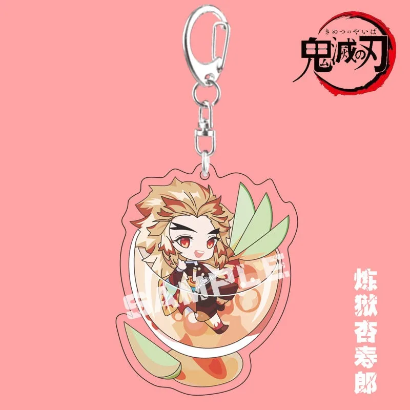 Demon Slayer Tokitou Muichirou Kochou Shinobu Rengoku Kyoujurou Keychain Anime Peripheral Cute Cartoon Pendant Kawaii Goods New