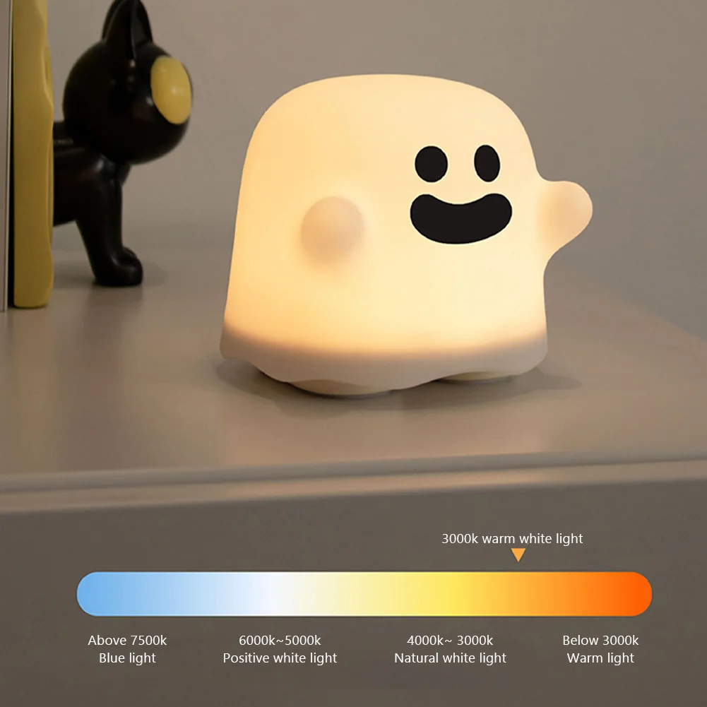 Rechargeable Night Light, Halloween Table Lamp With 3000K Color Temperature, Timer, Bottom Button, 5W Stepless Dimming