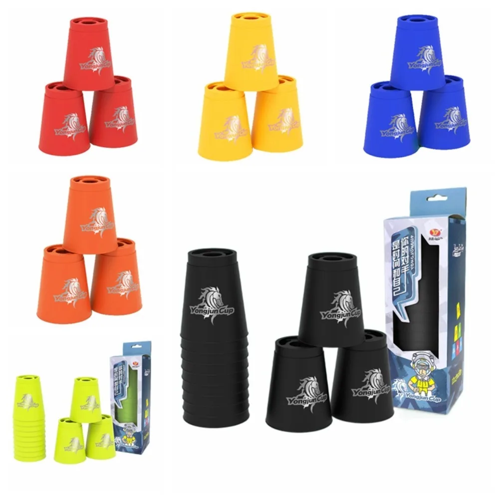 

12pcs/set Cups Quick Stacks Cups Folding Cup Educational Toy Sport Stacking Cups Plastic Colorful Sport Flying Racing Cup