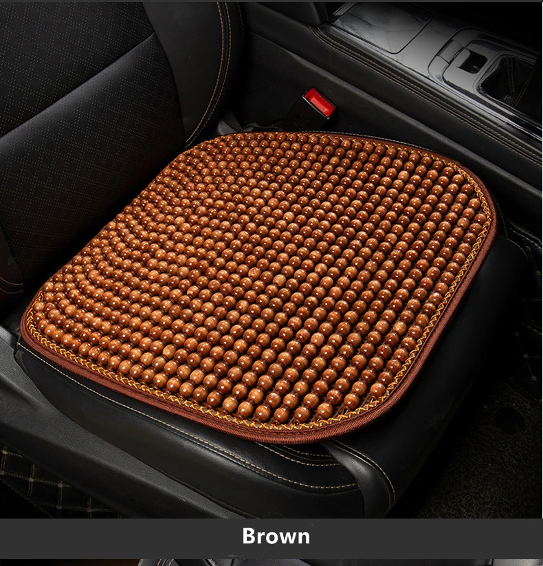 Car Seat Cushion Summer Cool Cushion Single Piece of Wood Beads Summer Breathable Cushion Ventilation Cold Four Seasons Availabl