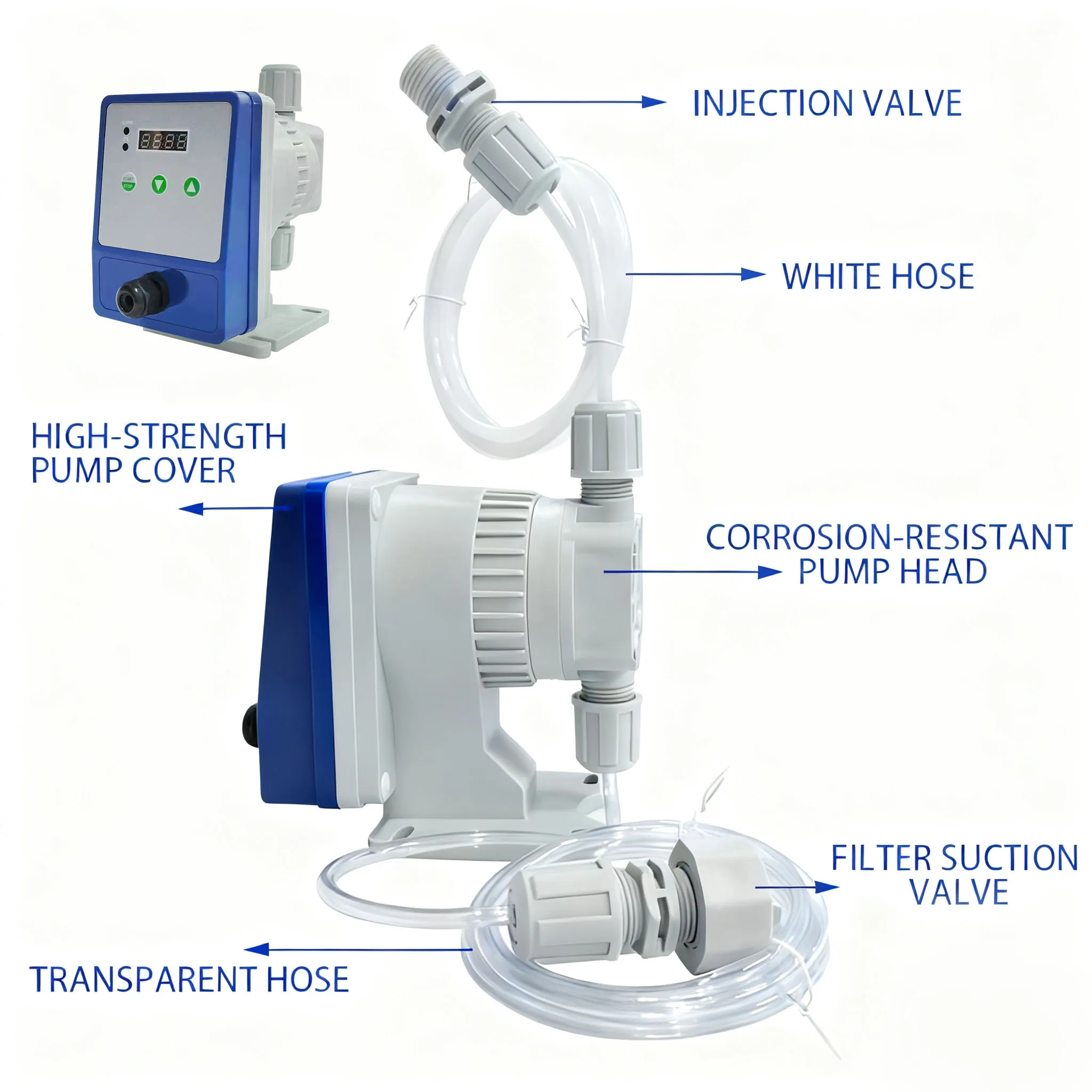 

Medical Grade Electromagnetic Dosing Pump, Anti-Corrosion Acid/Alkali Resistant for Hospital Lab Water Treatment, High Precision
