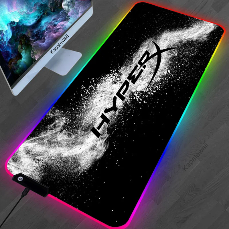 

HyperX RGB Large Gaming Mousepad LED Backlit Carpet Big size Mause Pad Game Keyboard Mouse Pad Gamer Desk mat Computer Mice Mat