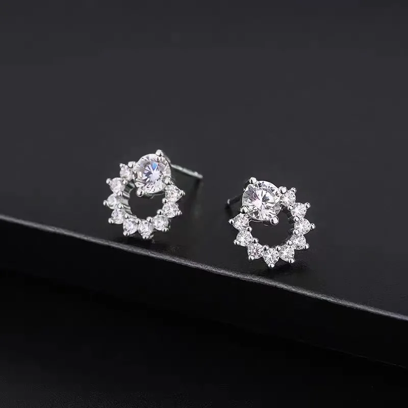 

New 925 Sterling Silver Earrings Luxury for Women Wedding Engagement Fine Jewelry Luxury Diamond Zircon Accessories Gifts Party