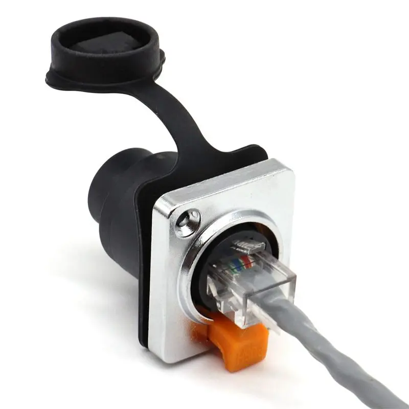 SQPP-3X RJ45 Waterproof Network Connector 8P8C Female Panel Mount Sockets RJ45 Ethernet Connector(Style 4)