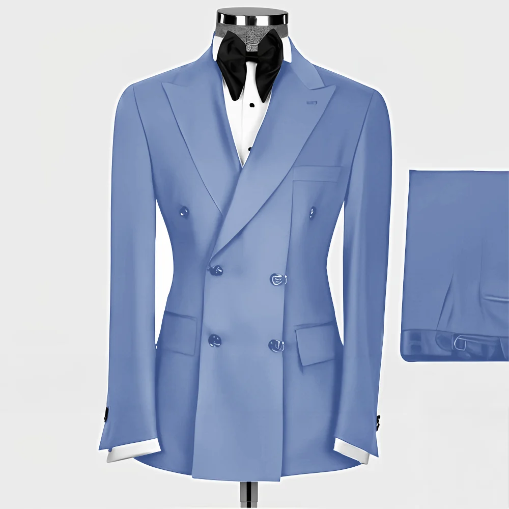 2-Piece Formal Men's Terno with Peak Lapel Blazer Classic Smoking Suit for Wedding Slim Fit Custom-Made Male Attire
