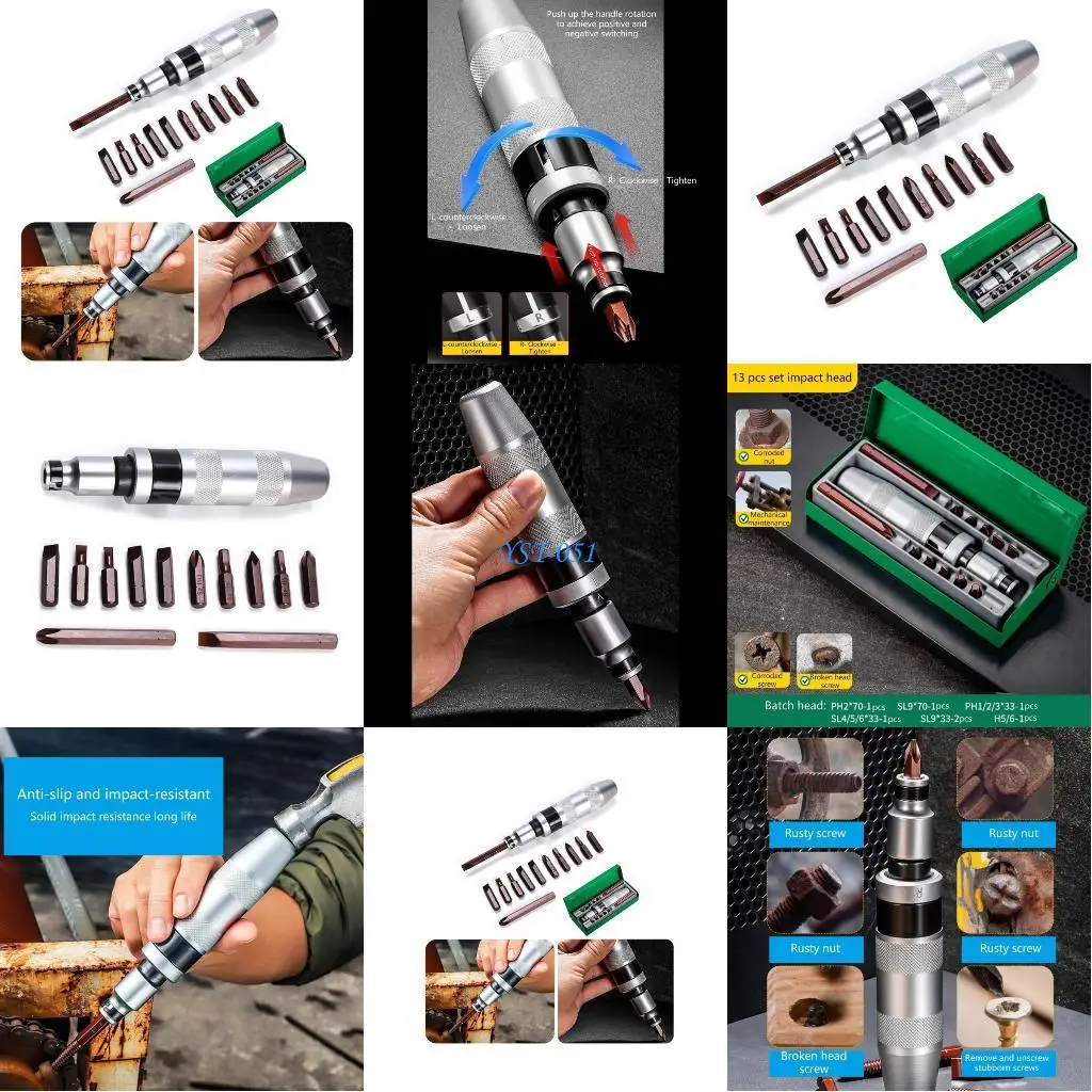 

E15A Manual Impact Driver and Screw Extractor Set for Tackling Stubborn Rusted Screws