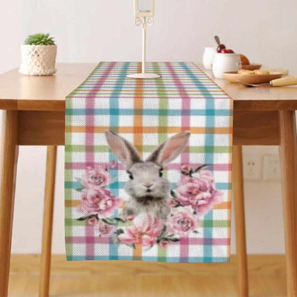 

Easter decorations Table Runne bunny party Table decoration and accessories for kitchen Dining decoration linen Tablecloth