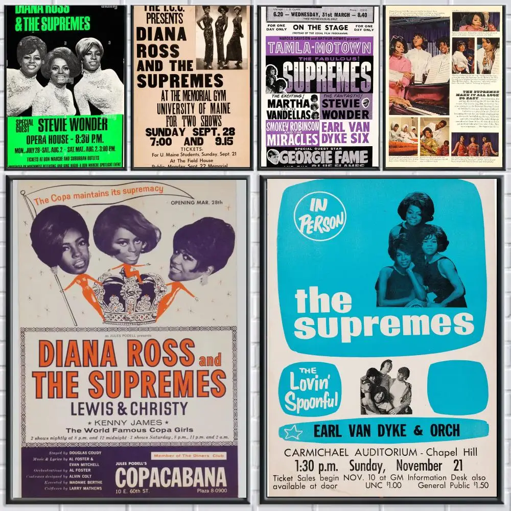 band T-The Supremes-S Poster Peel and Stick Wall Art for Cafe Office Bar and Home Decoration