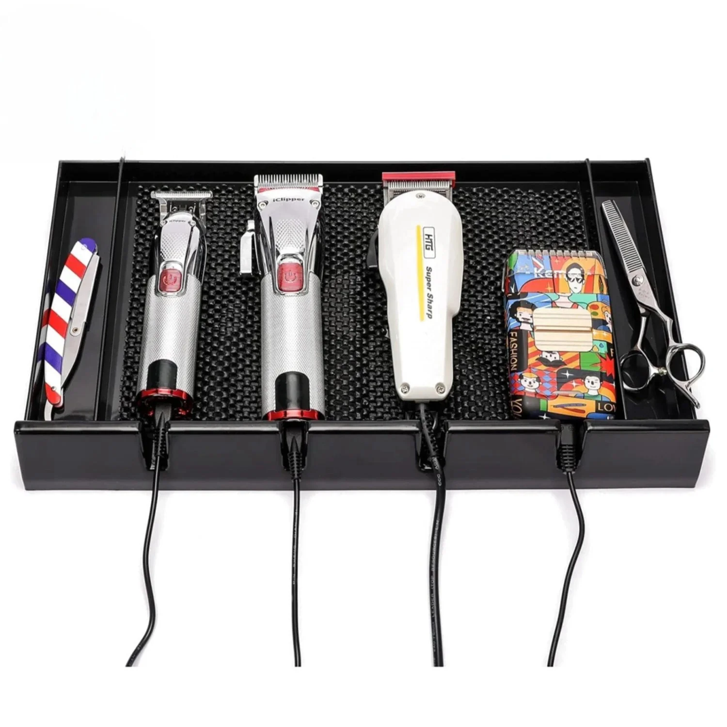 Barbershop Electric Clippers Storage Box Hairdressing Electric Trimmer Shaver Display Rack Salon Anti-slip Hairdresser Supplies