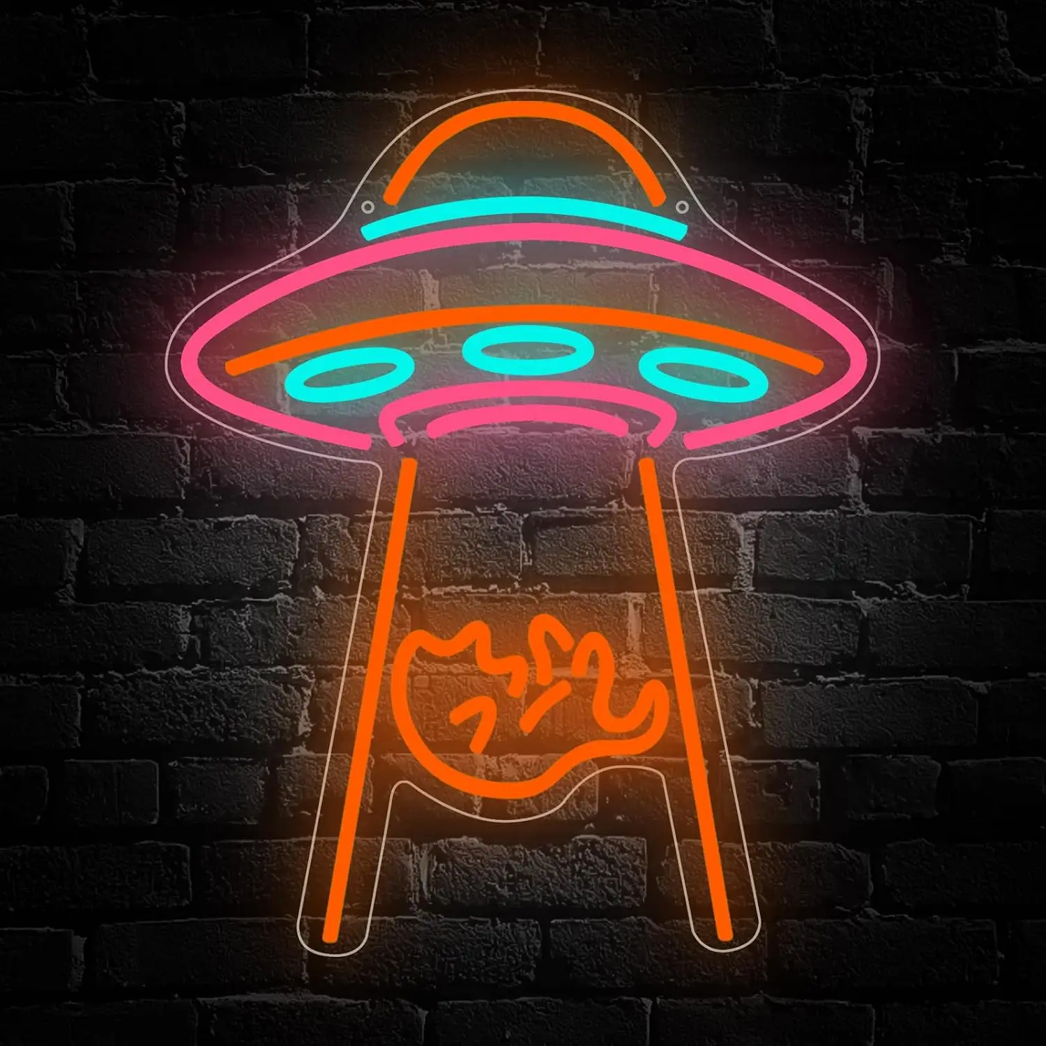UFO Cat LED Neon Sign USB Wall Hanging Light Space Theme Neon Lamp Bedroom Game Room Bar Man Cave Party Decor Gift